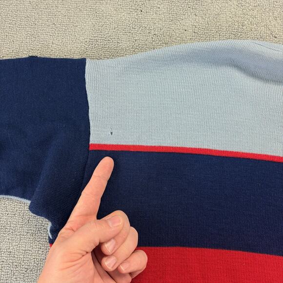 VTG Lido Wool Sweater Mens Large Multicolor Striped 100% Wool Made In USA - Picture 3 of 9